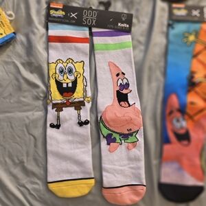 SpongeBob and Patrick Socks - White, Yellow, Pink
